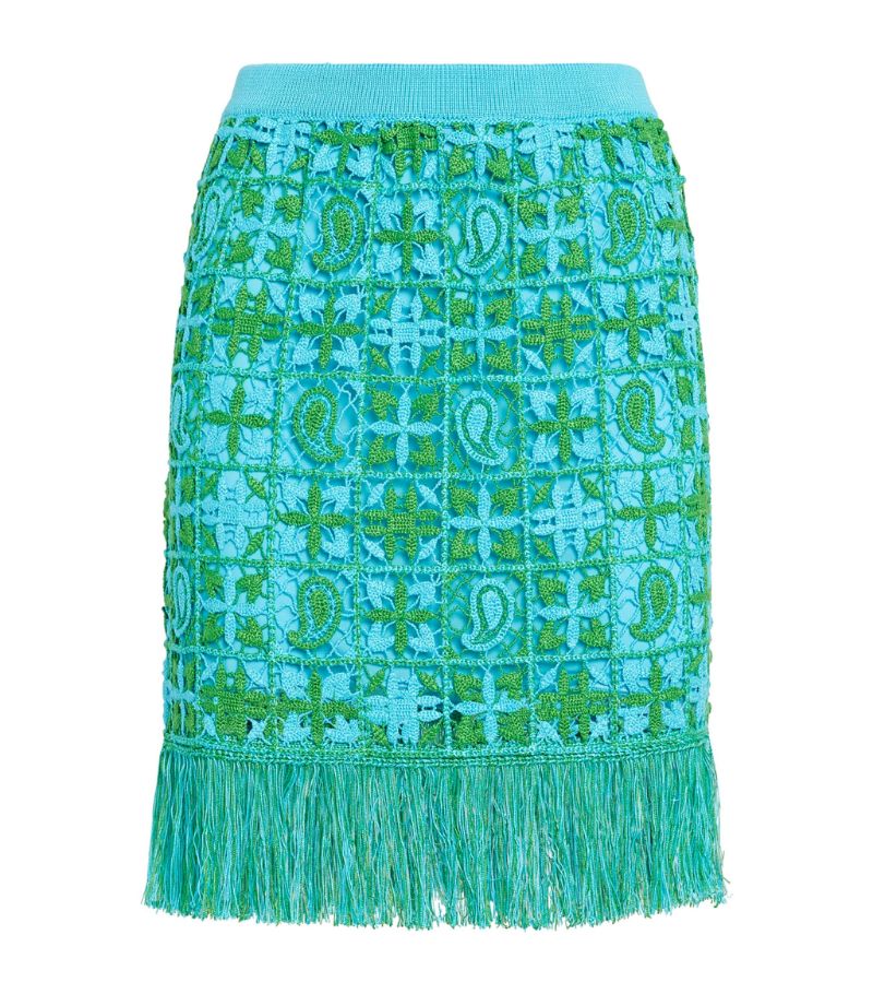 에트로 여성 Lace Fringed Mini Skirt