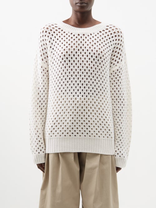 Le Kasha Fex open-work organic-cashmere sweater