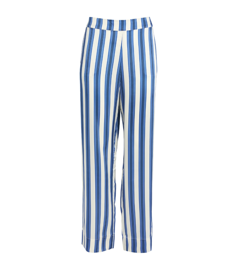 ASCENO Silk Striped Pyjama Trousers