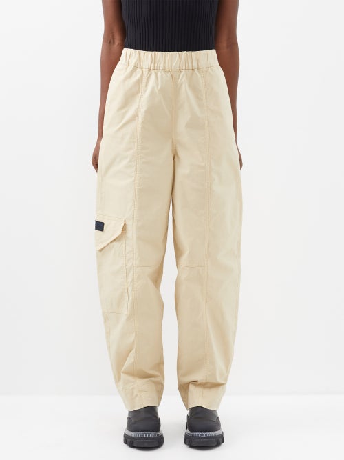 가니 Logo-patch canvas cargo trousers