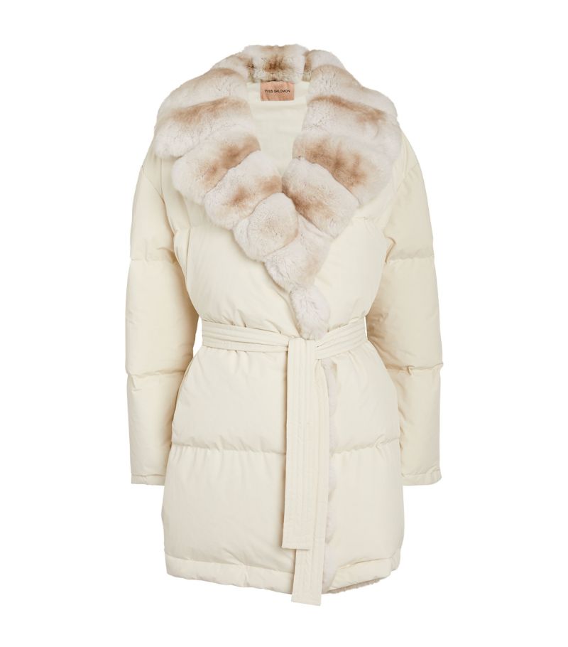 이브 살로몬 여성 Fur-Trim Wrap Jacket