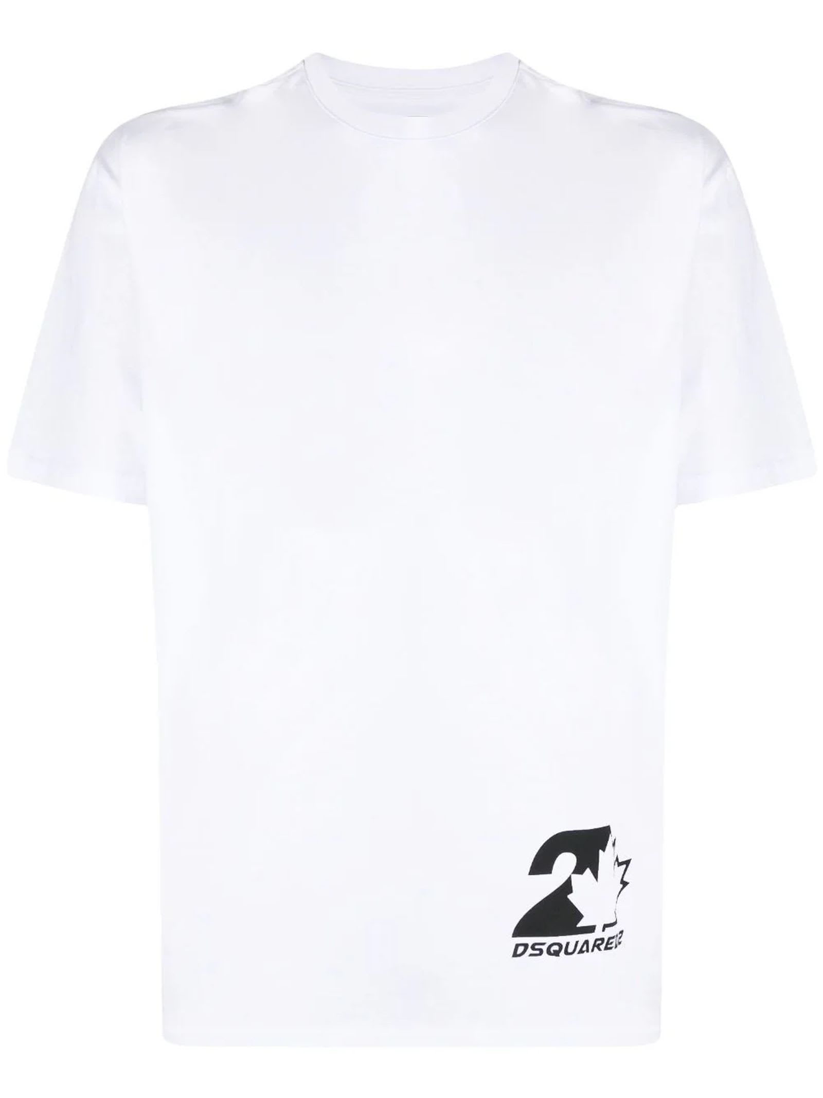디스퀘어드2 남성 White Cotton T-Shirt 13638486