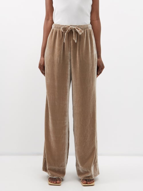 Le Kasha Camufsa drawstring-waist velvet trousers