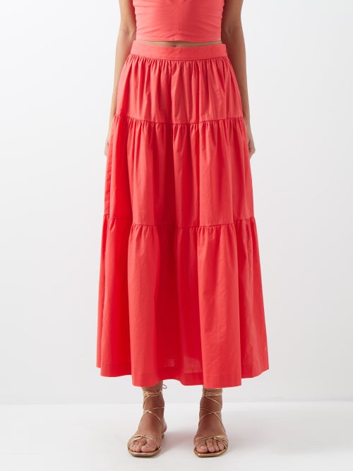 스타우드 Sea banded cotton-blend skirt