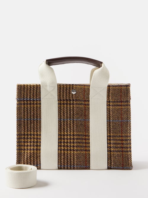 휘 드 베르누이 Tote medium Prince-of-Wales checked-wool bag