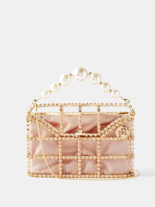 로산티카 Holli crystal-embellished satin handbag