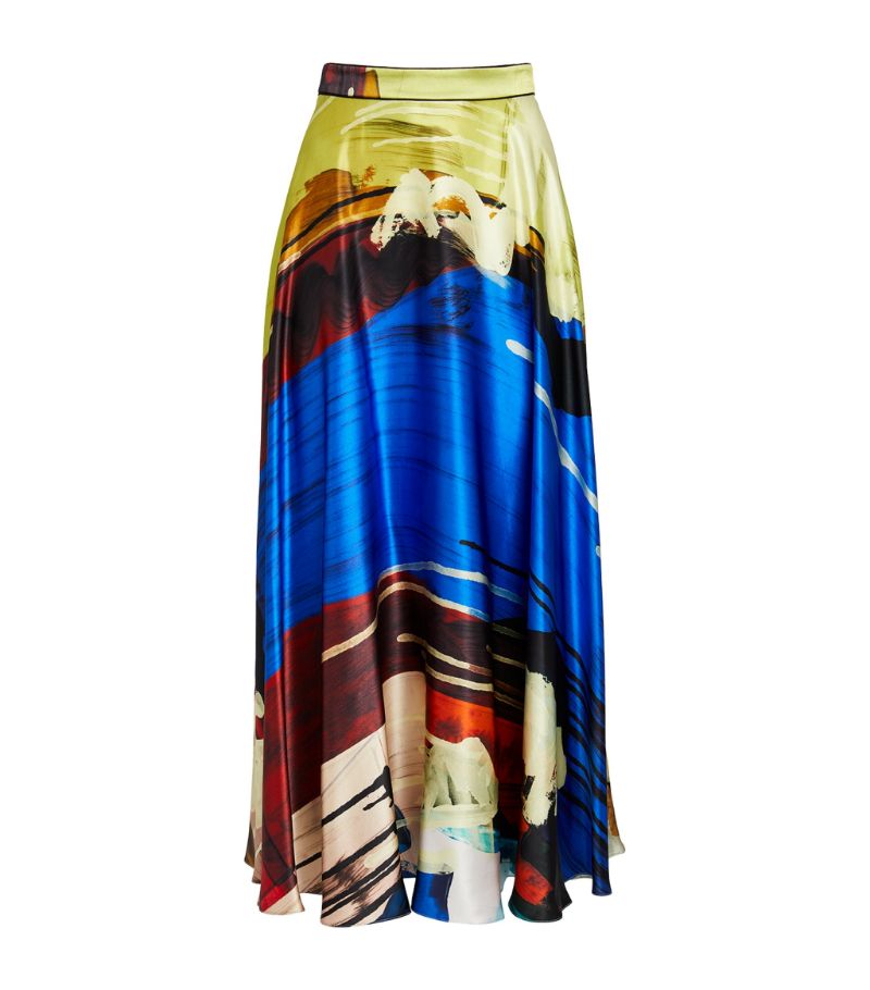 록산다 여성 Silk Ameera Midi Skirt