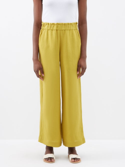 카사 라키 Natalia organic-linen high-rise trousers