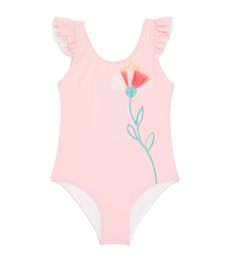 IL GUFO Flower Appliqué Swimsuit (2-12 Years)