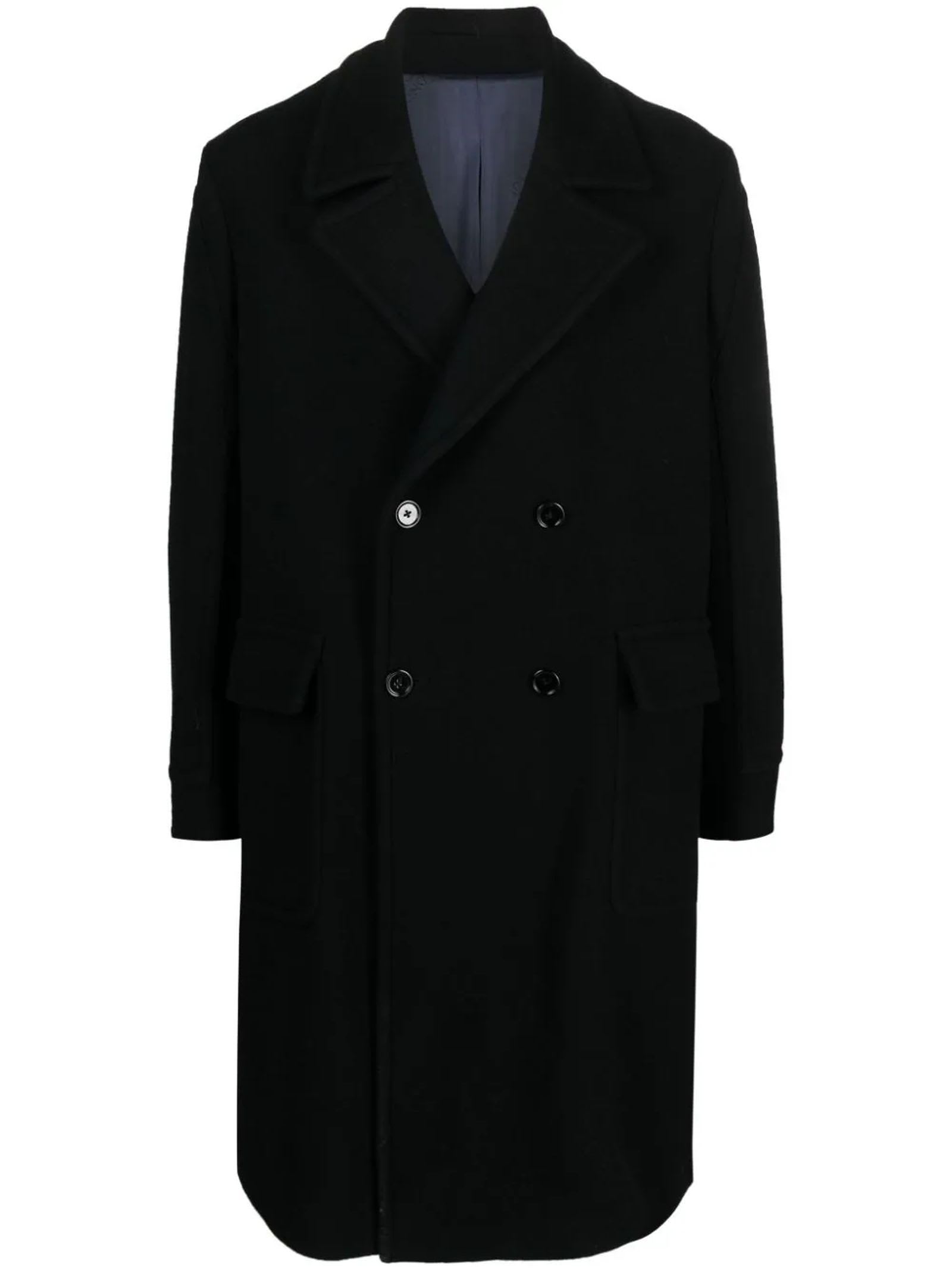 Dondup 남성 Black Virgin Wool Blend Coat 13638467