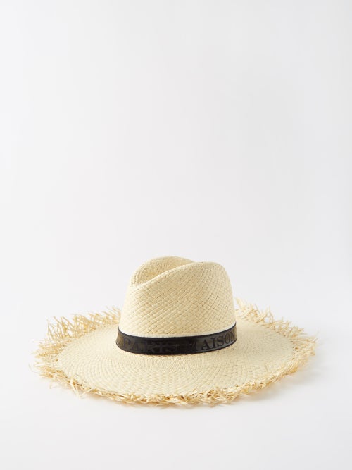 메종 미쉘 Zango fringed faux-leather hat