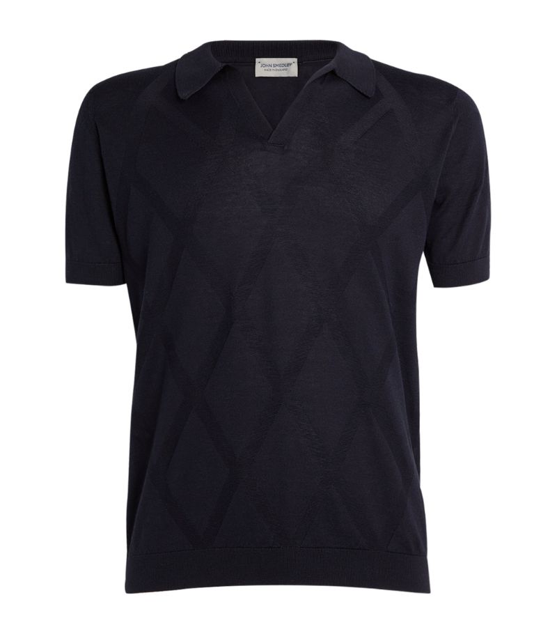 존 스메드리 남성 Diamond-Pattern Polo Shirt