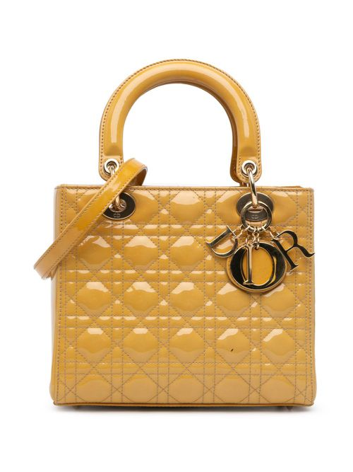 2012 Medium Patent Cannage Lady Dior satchel - Brown