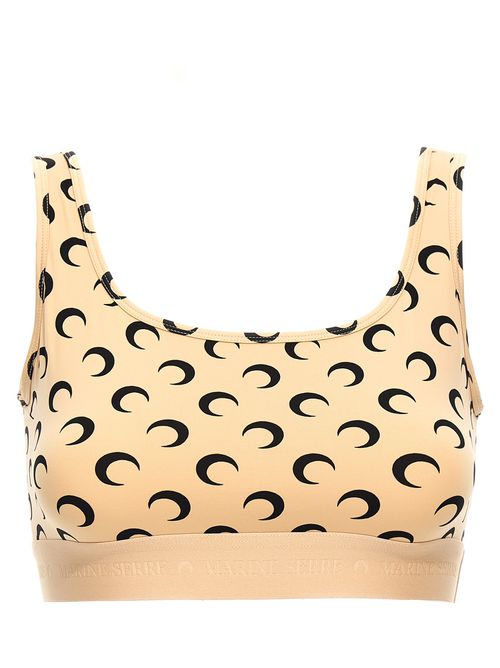 Moon Printed Jersey Cropped Top
