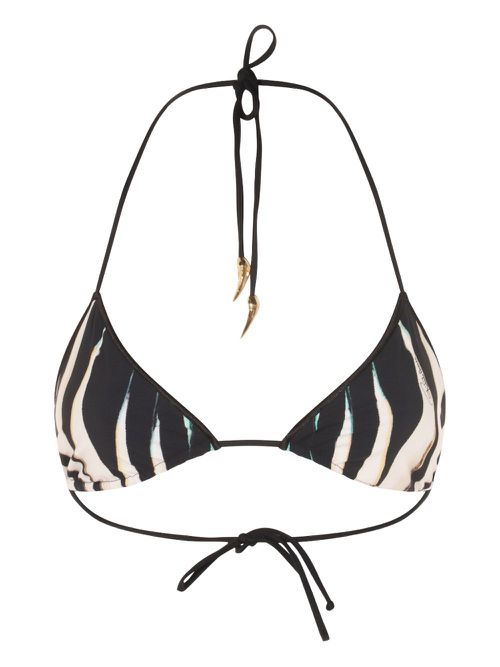 Ray of Sea-print bikini top - Black