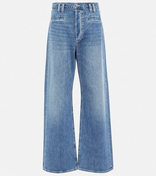 Gaucho high-rise wide-leg jeans