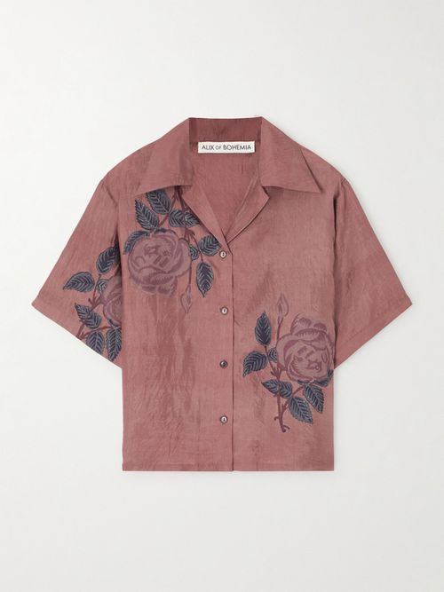 Stevie Floral-print Silk-satin Shirt