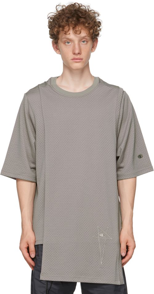 Rick Owens Gray Champion mesh toga t-shirt - Realry: A global