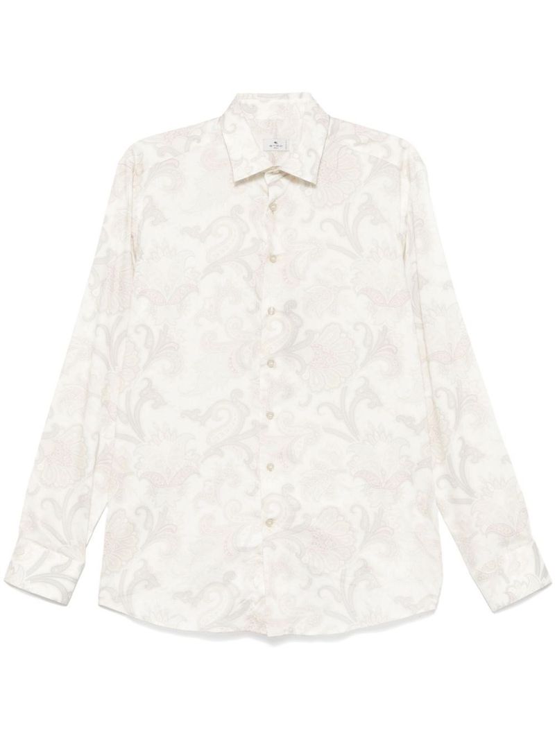 에트로 남성 Maxi Flower Paisley Cotton Shirt