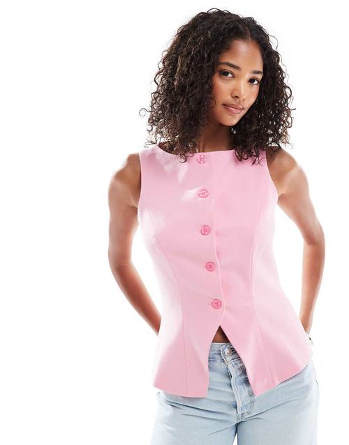 Tailored waistcoat in pink