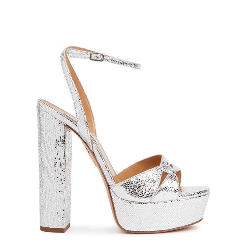 Sinner 140 Lizard-effect Leather Platform Sandals