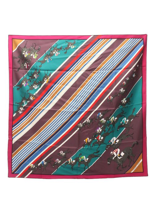 2010s Carre 90 Les Courses scarf - Purple
