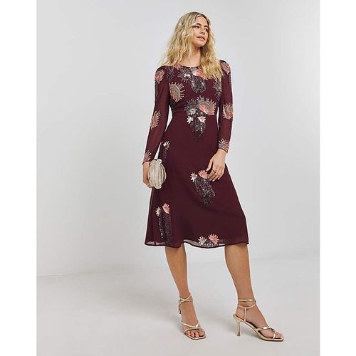 Joanna Hope Cassis Deco Beaded Dress