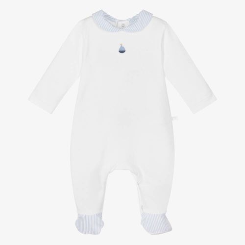 Laranjinha Boys White Cotton Babygrow
