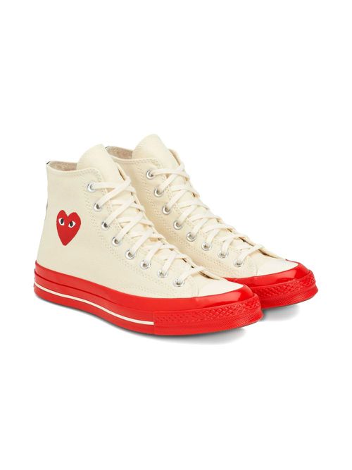 Heart-logo hi-top sneakers - Neutrals