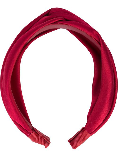 Twist silk satin headband - Red