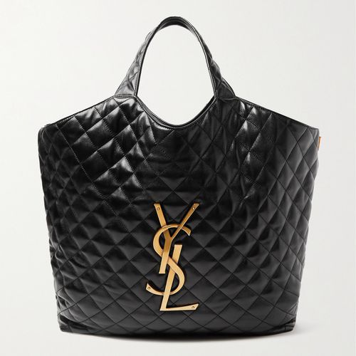 Saint Laurent Icare Extra Large Embellished Quilted Leather Tote
