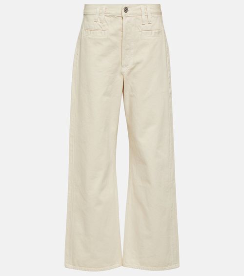Gaucho high-rise wide-leg jeans