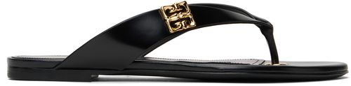 Givenchy Black Tong 4G Liquid Flip-Flops