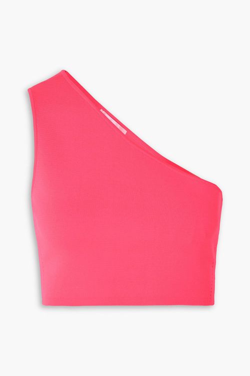 VB Body one-shoulder cropped stretch-knit top