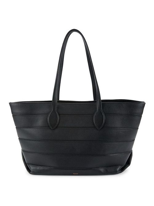 Women's Florence Stripe Leather Tote - Black
