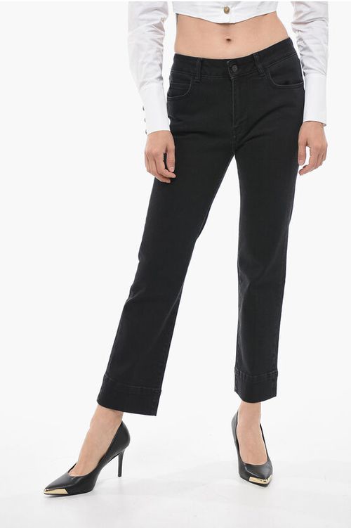 Straight Leg Stretch Denim SIMON Capri Jeans 18cm
