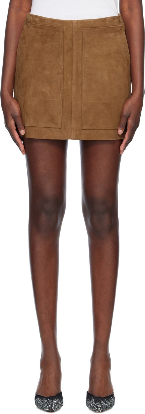 Stand Studio Tan Nyomi Suede Miniskirt