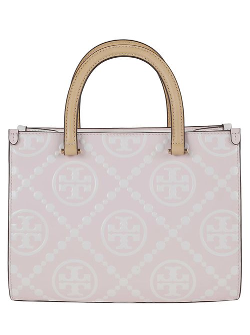 T Monogram Contrast Tote Bag