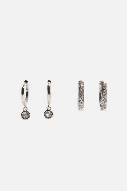 2-Pack Gem Huggie Earrings