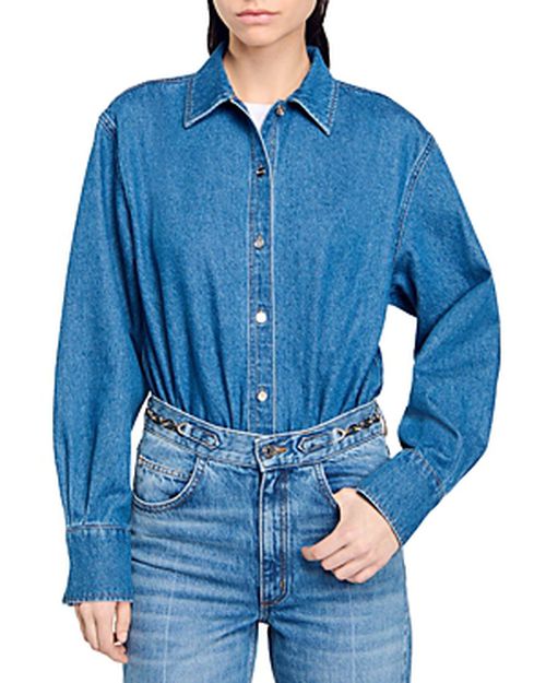 Fullmoon Denim Shirt Bodysuit
