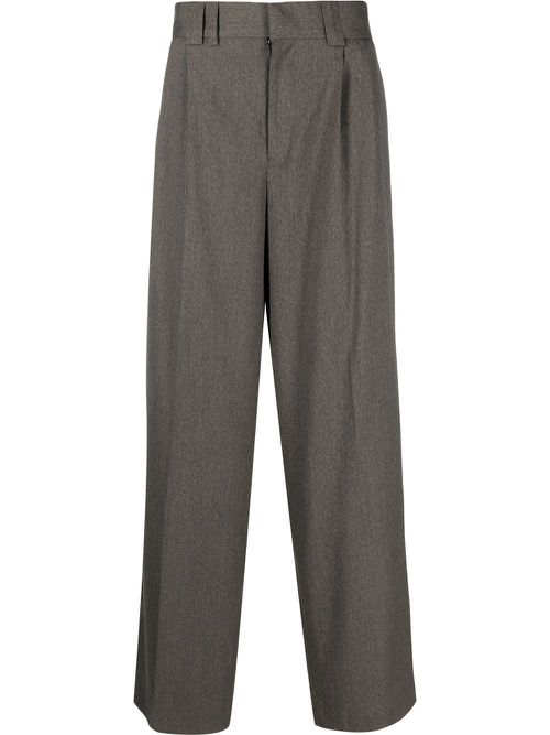 Wide-leg tailored trousers - Green