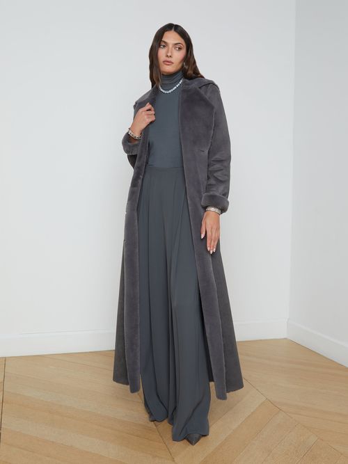 Citron Maxi Coat In Dark Grey