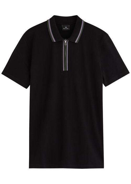 PS Paul Smith Half-zip Stretch-cotton Polo Shirt