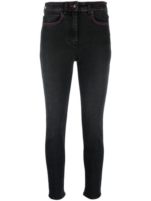 Tonal-stitch skinny jeans - Black