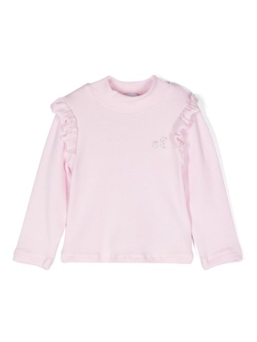 Rhinestone-logo sweater - Pink