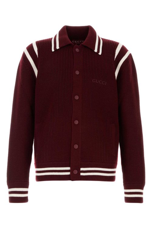 Burgundy Wool Cardigan