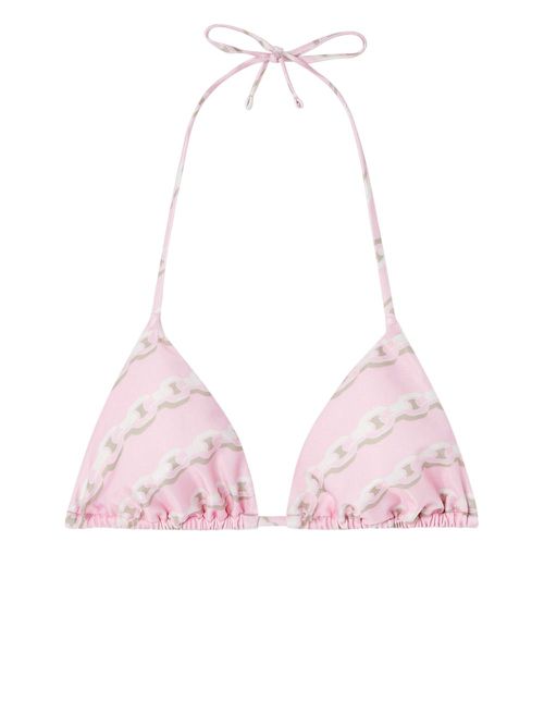Versace Triangel bikinitop met logo - Roze